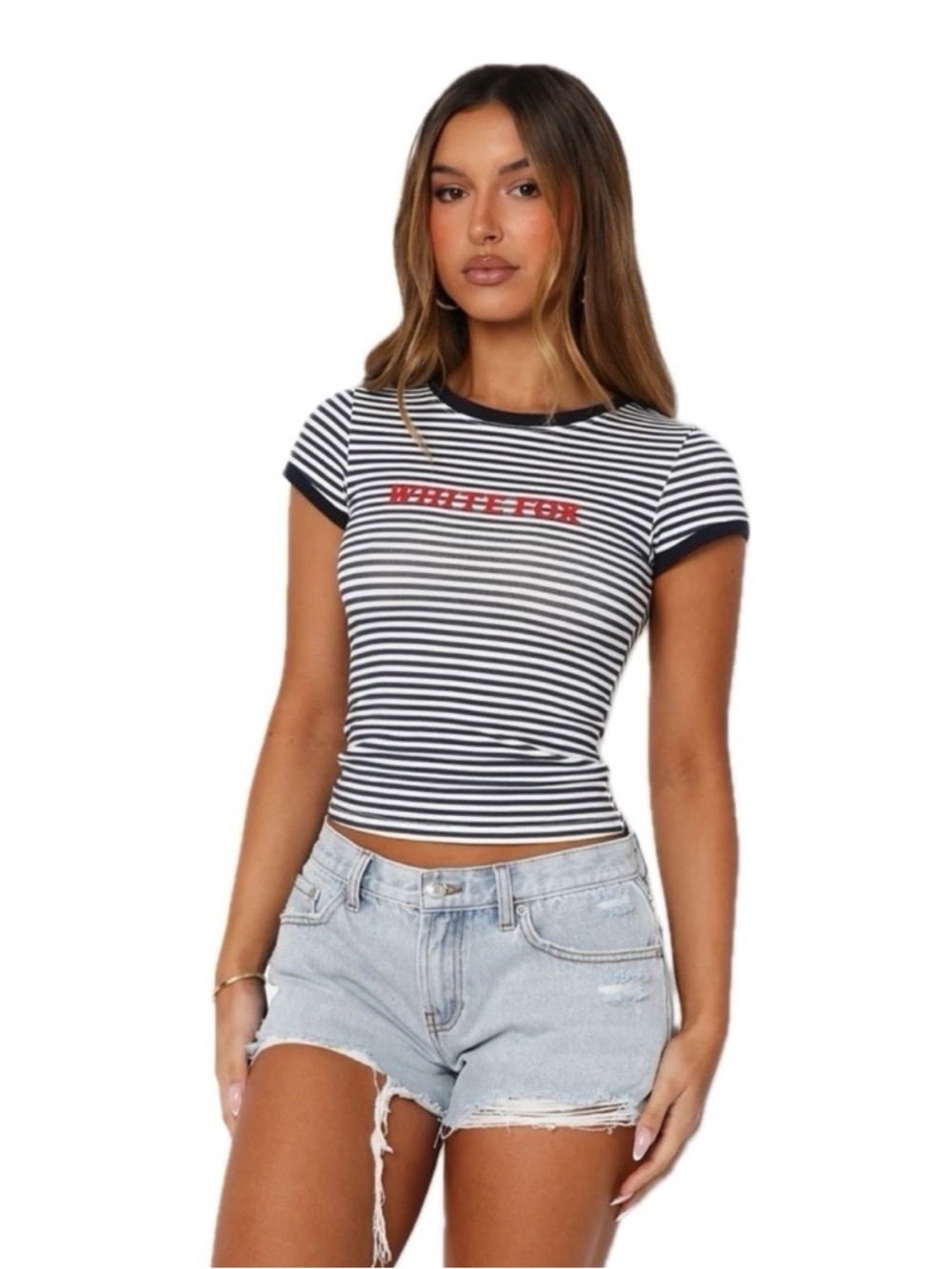 NWT White Fox Weekend High Baby Tee